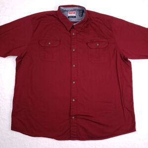Wrangler Comfort Flex Button Up‎ Shirt Mens 3XT Red Western Workwear Gorpcore